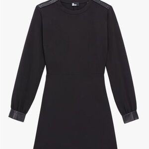 NWT The Kooples Leather Cuff Mini Dress - Black